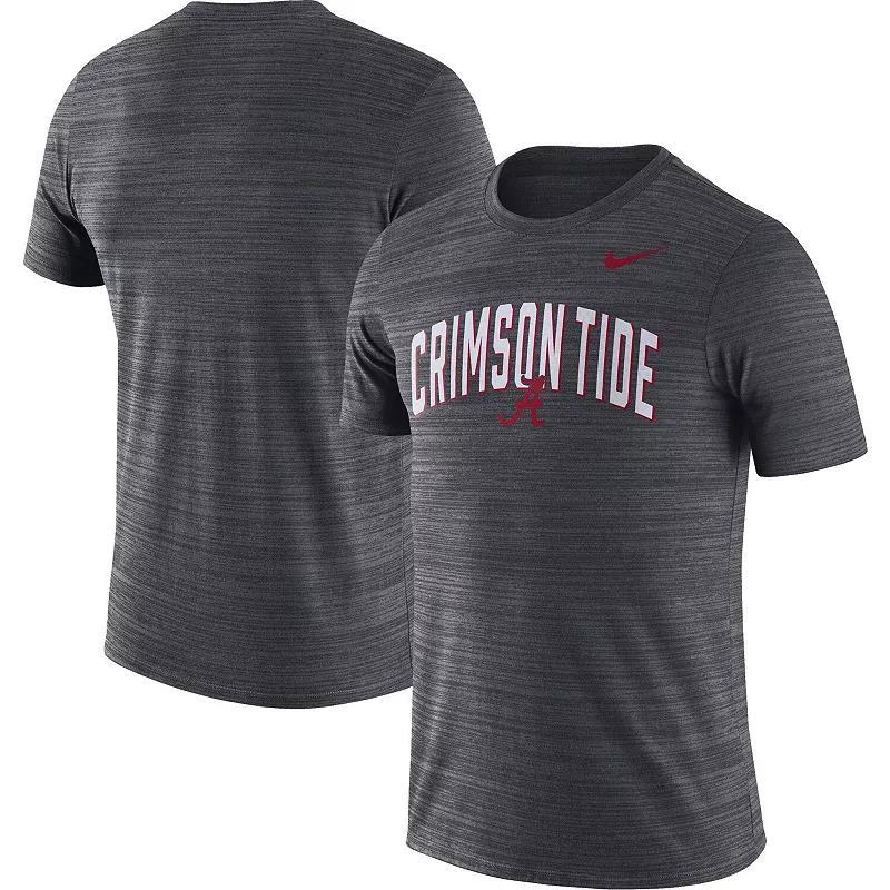 Mens Nike Black Alabama Crimson Tide Game Day Sideline Velocity Performance T-Shirt Grey Product Image