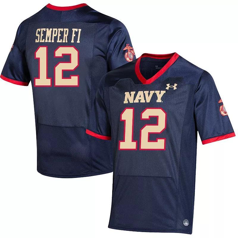 Mens Under Armour #12 Midshipmen USMC Premier Special Game Replica Jersey Blue Product Image