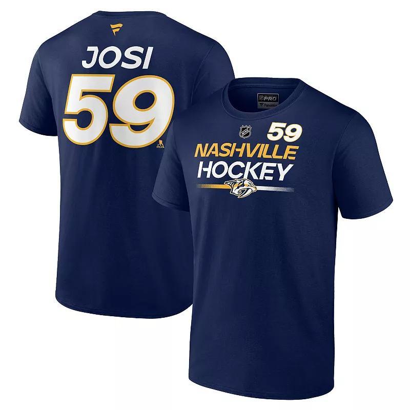 Mens Fanatics Branded Roman Josi Navy Nashville Predators Authentic Pro Prime Name & Number T-Shirt Pdt Blue Product Image