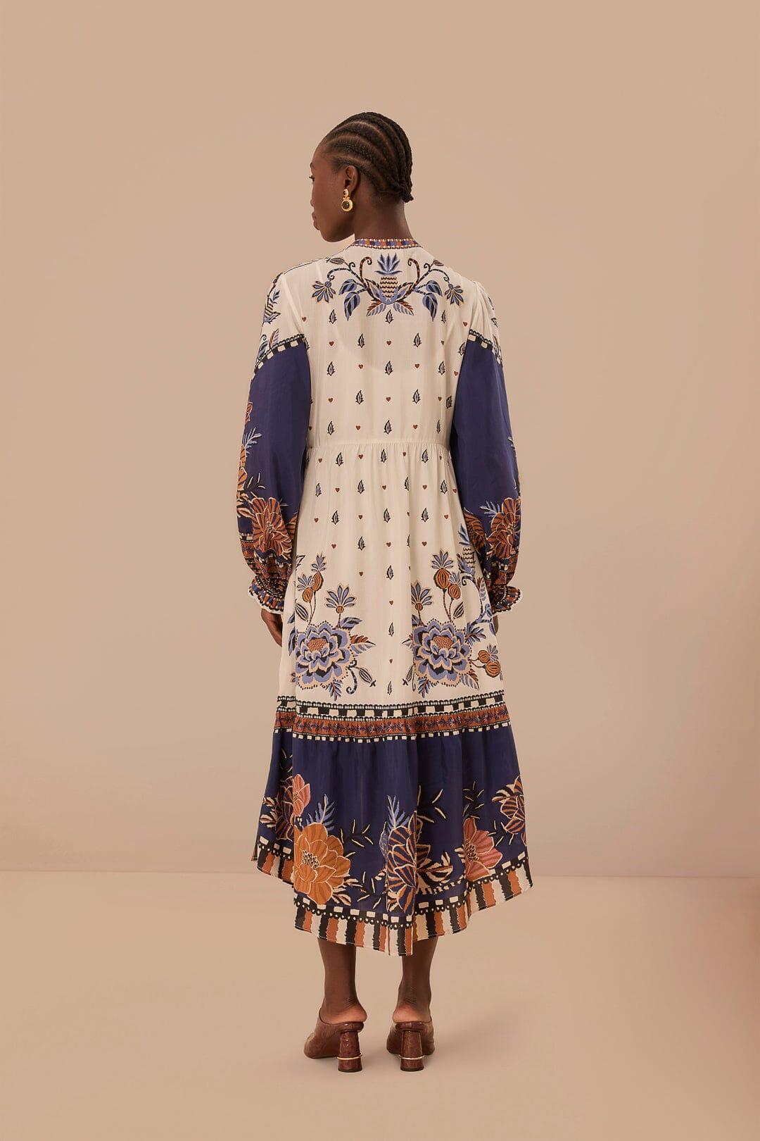 Off-White Ainika Maxi Floral Long Sleeve Midi Dres Product Image