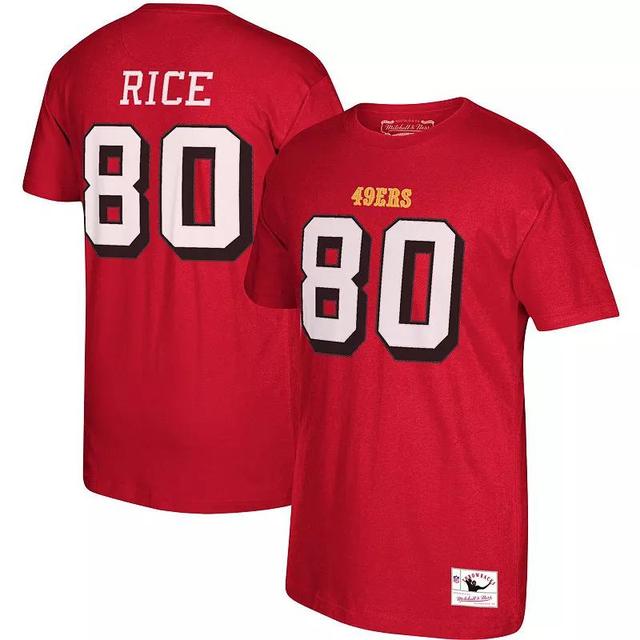 Mens Mitchell & Ness San Francisco 49ers Jerry Rice Scarlet Retired Player Name and Number T-shirt Product Image