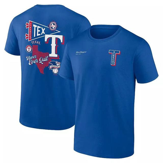 Mens Fanatics Branded Royal Texas Rangers Split Zone T-Shirt Product Image