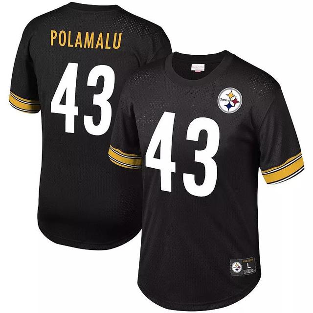 Mens Troy Polamalu Black Pittsburgh Steelers Retired Player Name and Number Mesh Top Product Image