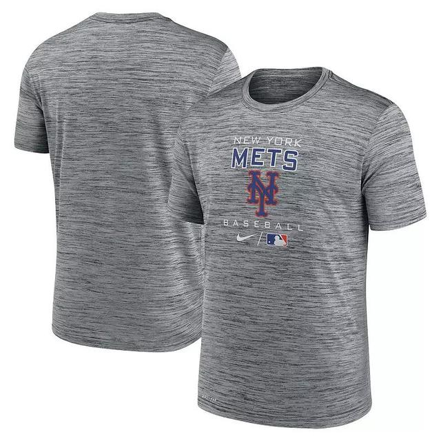 Mens Nike Anthracite New York Mets Authentic Collection Velocity Practice Space-Dye Performance T-shirt Product Image