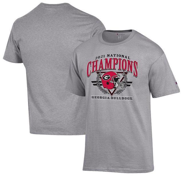 Mens Champion Gray Georgia Bulldogs College Football Playoff 2021 National Champions Helmet Wreath T-Shirt Product Image