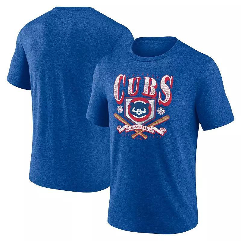 Mens Fanatics Branded Heather Royal Chicago Cubs Home Team Tri-Blend T-Shirt Product Image