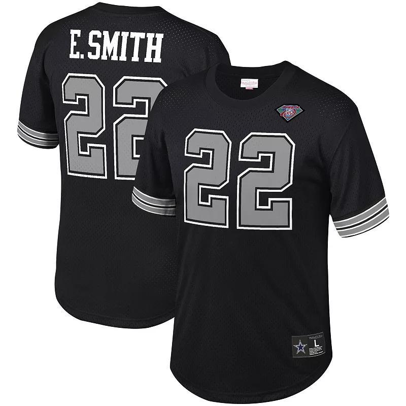 Mens Mitchell & Ness Emmitt Smith Dallas Cowboys Retired Player Name & Number Mesh Top Product Image