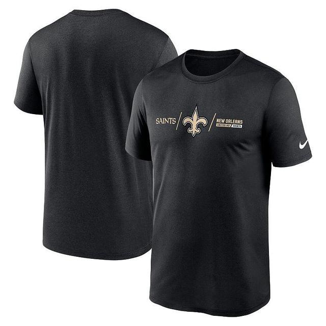 Mens Nike New Orleans Saints Horizontal Lockup Legend Performance T-Shirt Product Image