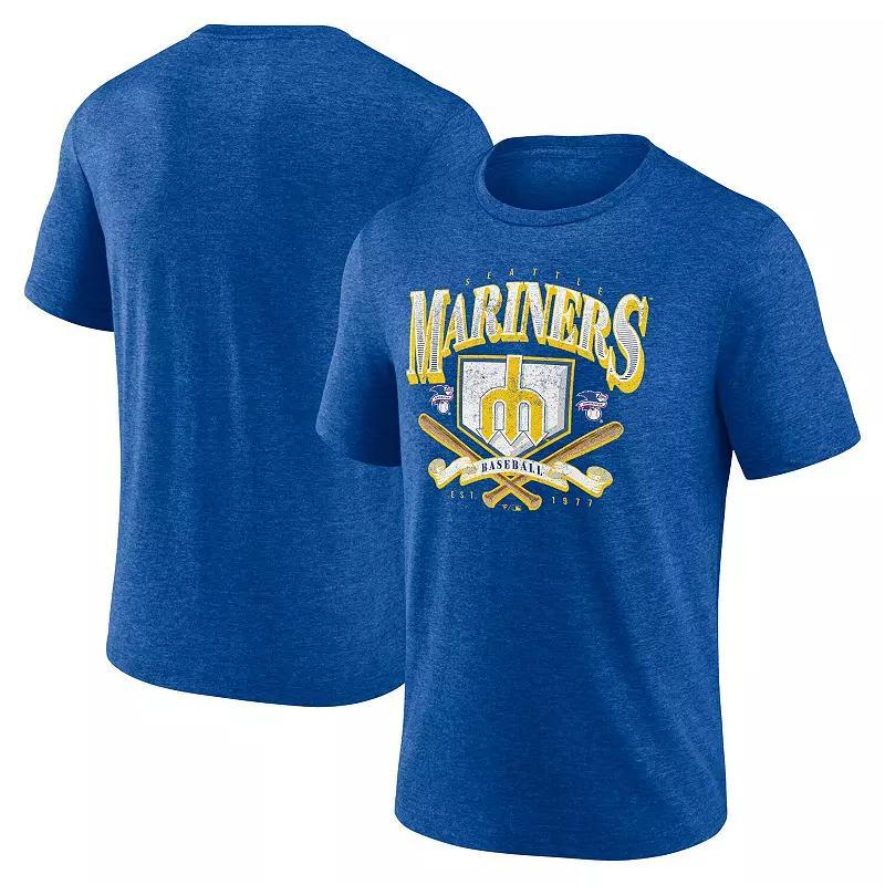 Mens Fanatics Branded Heather Royal Seattle Mariners Home Team Tri-Blend T-Shirt Product Image