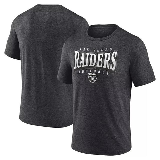 Mens Fanatics Heather Charcoal Las Vegas Raiders Divided Warp Tri-Blend T-Shirt Product Image