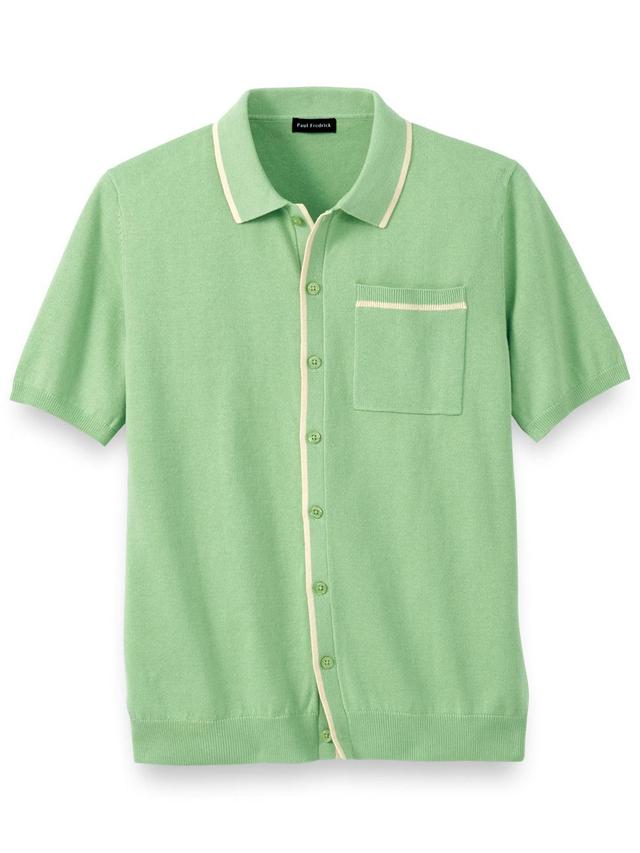 Cotton Button Front Polo Product Image