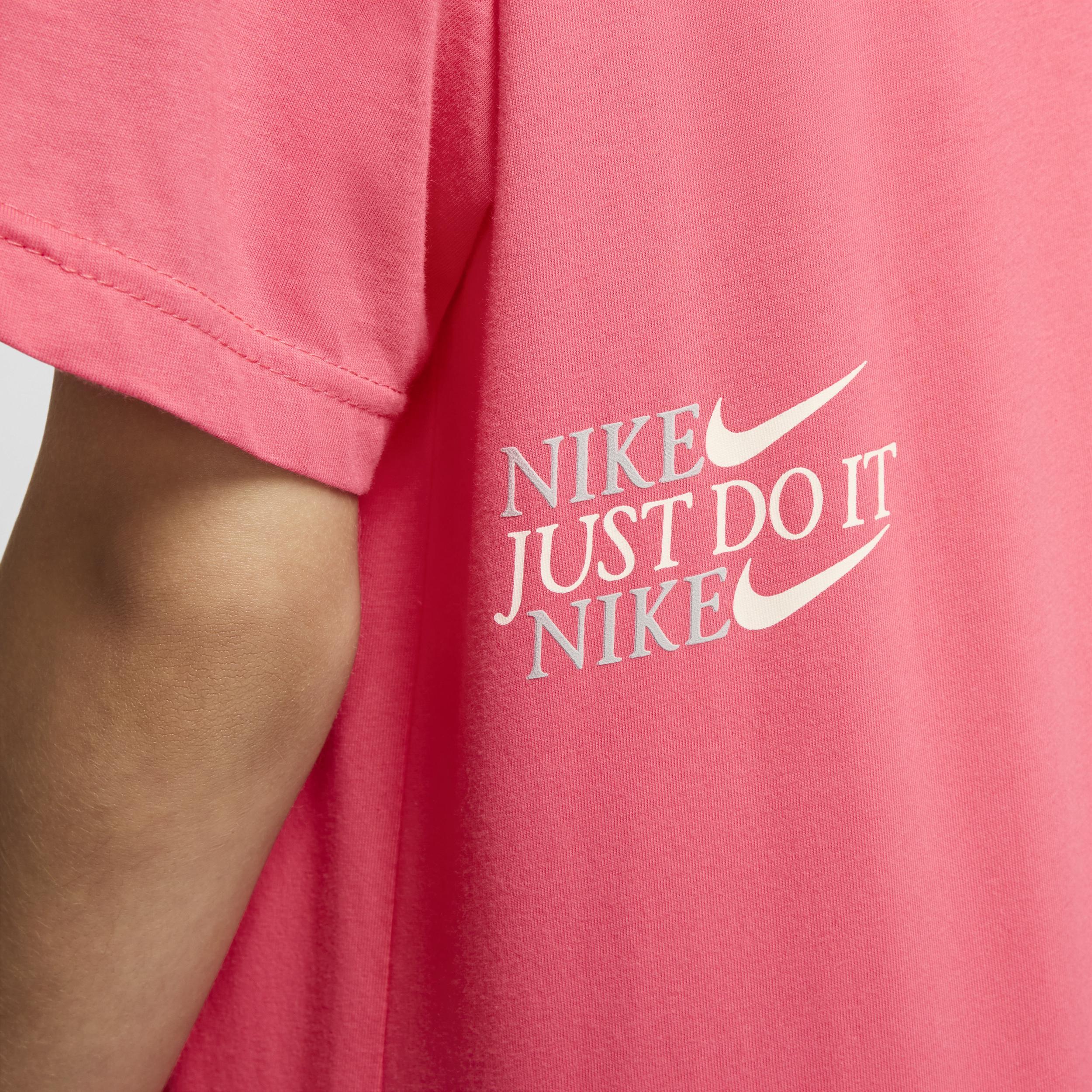 Nike Womens Sportswear Cotton Logo Crewneck T-Shirt - Aster Pink Product Image