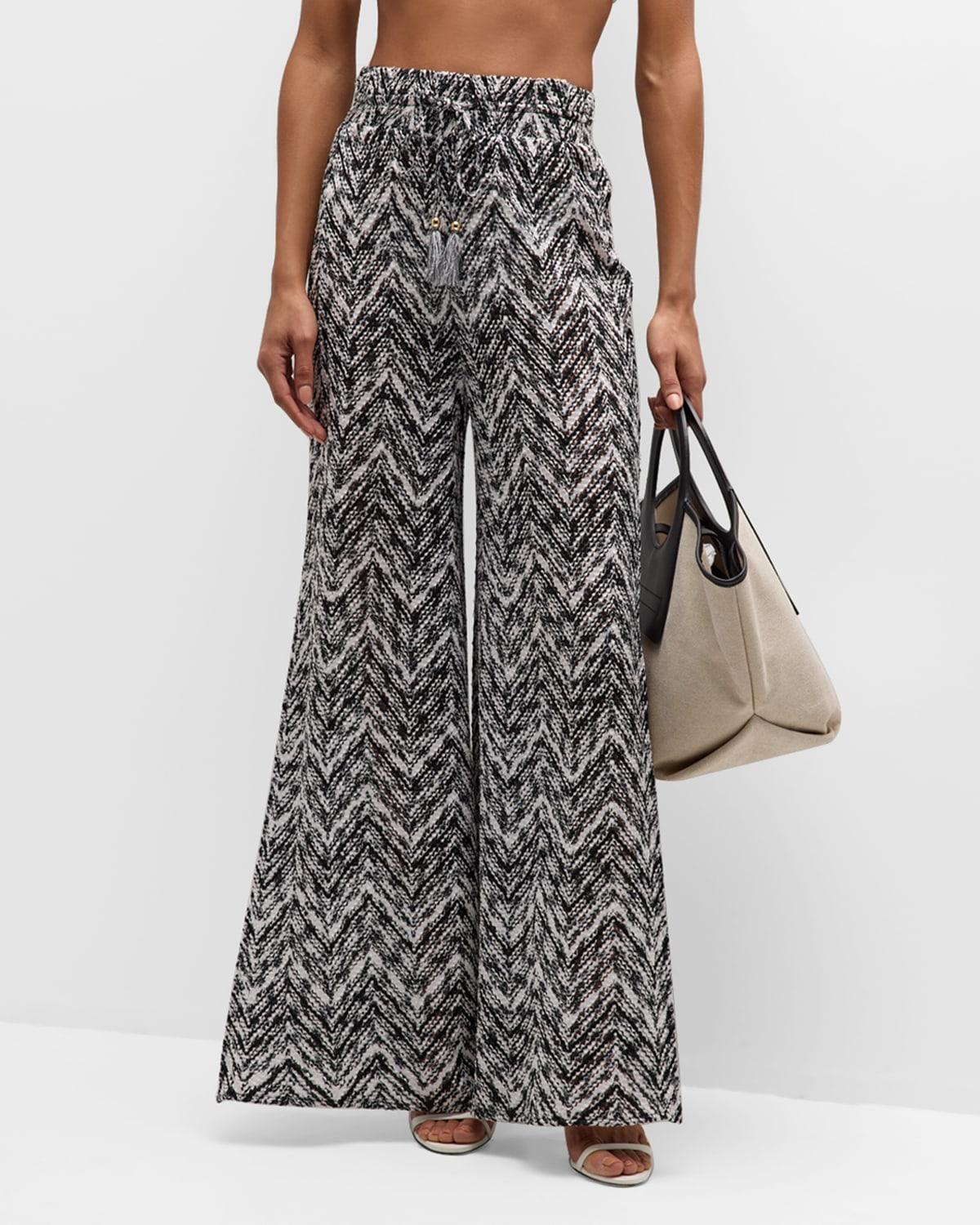 Ramy Brook Taytum Open Stitch Wide Leg Cover-Up Pants Product Image