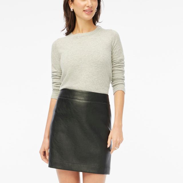 Faux-leather A-line mini skirt Product Image