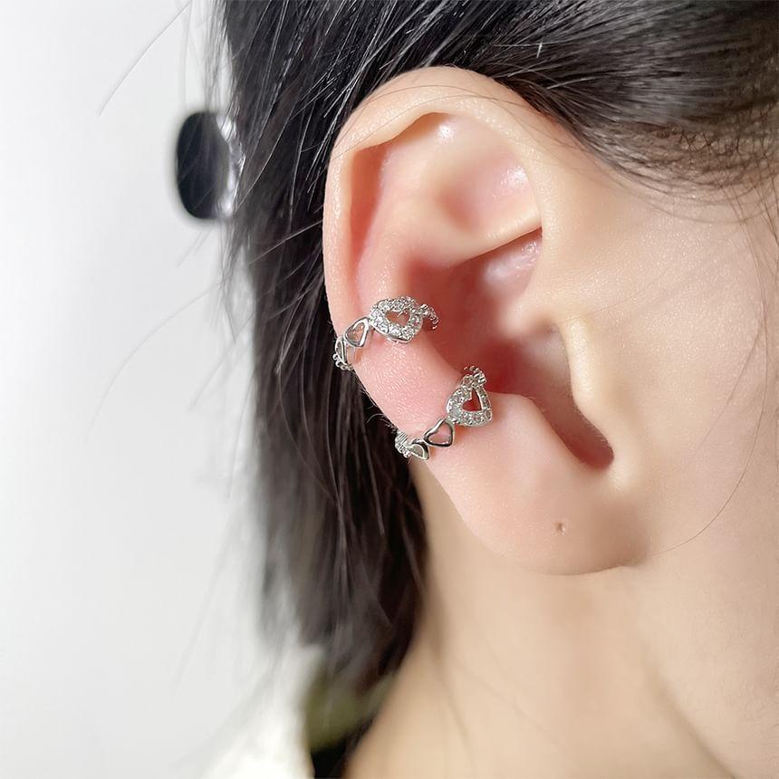 Rhinestone Heart Ear Cuff Product Image