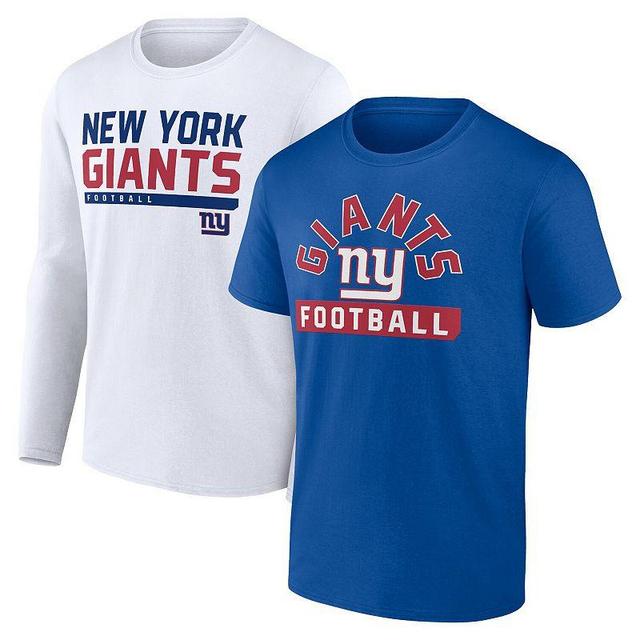 Mens Fanatics Branded Royal/White New York Giants Two-Pack 2023 Schedule T-Shirt Combo Set Product Image