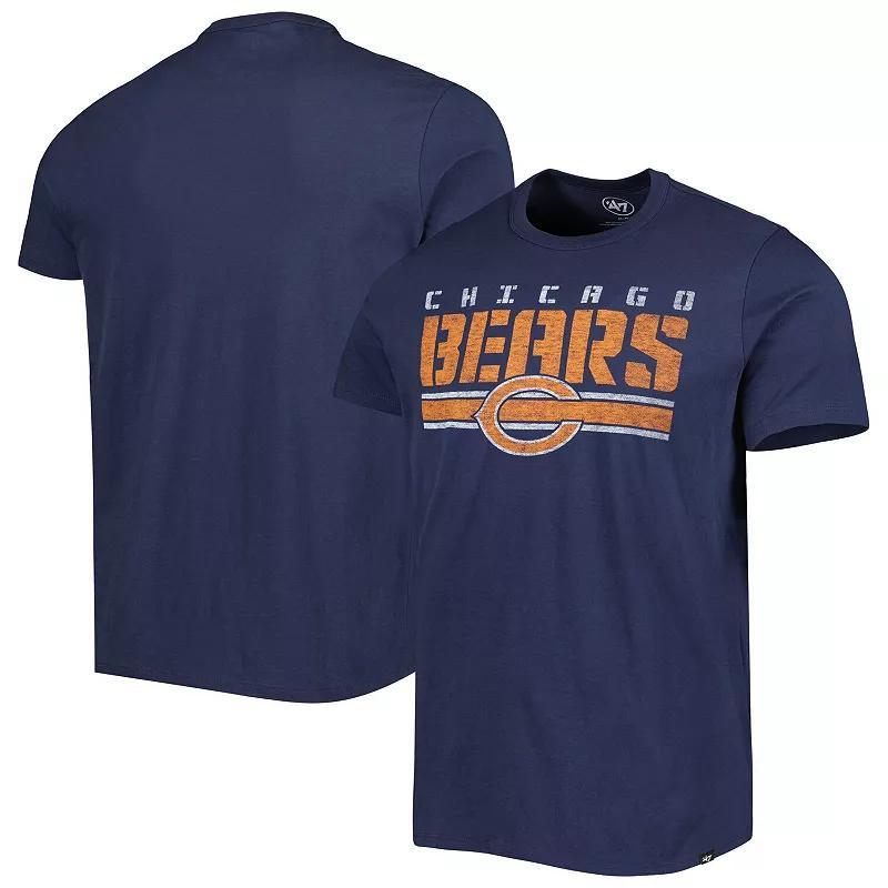 Mens 47 Brand Navy Chicago Bears Logo Team Stripe T-Shirt Product Image