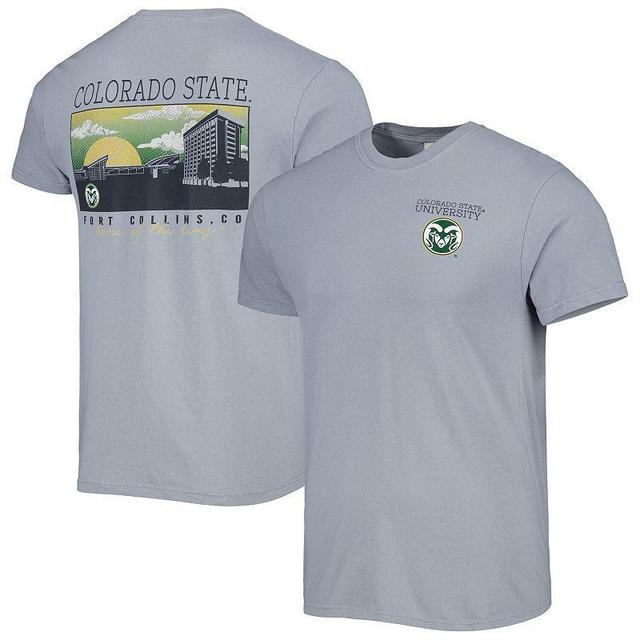 Mens Gray Colorado State Rams Campus Scenery Comfort Color T-Shirt Product Image