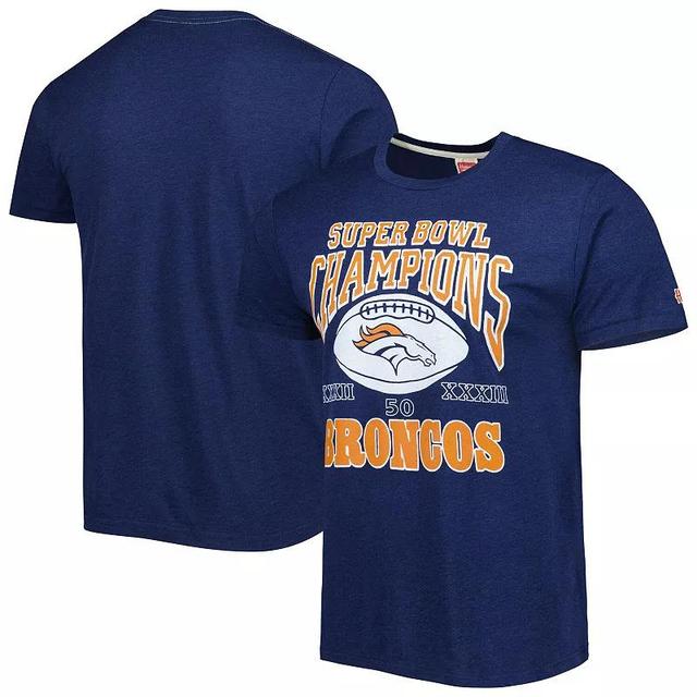 Mens Homage Denver Broncos Super Bowl Classics Tri-Blend T-Shirt Blue Product Image