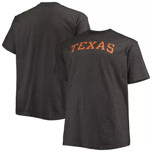 Mens Champion Heathered Charcoal Texas Longhorns Big & Tall Arch Team Logo T-Shirt Product Image