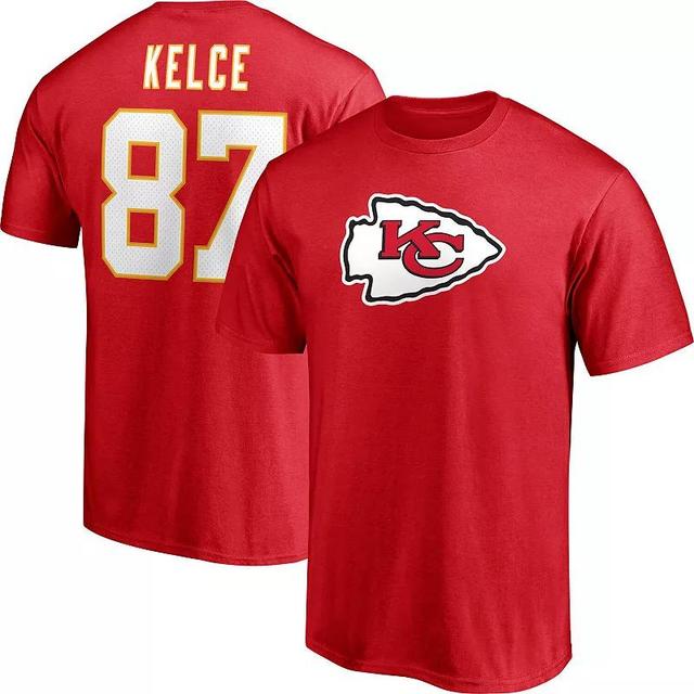 Mens Fanatics Branded Travis Kelce Kansas City Chiefs Player Icon Name & Number T-Shirt Product Image