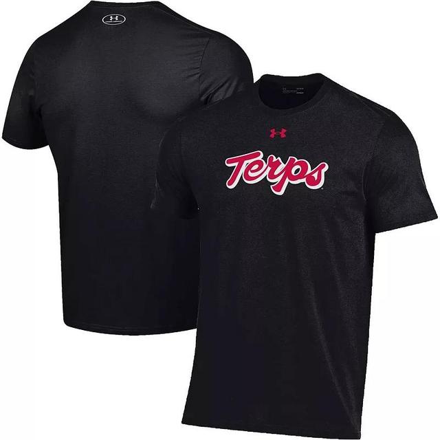 Mens Under Armour Black Maryland Terrapins Script T-shirt Product Image