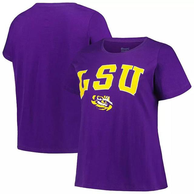 Womens Profile LSU Tigers Plus Size Arch Over Logo Scoop Neck T-Shirt Product Image