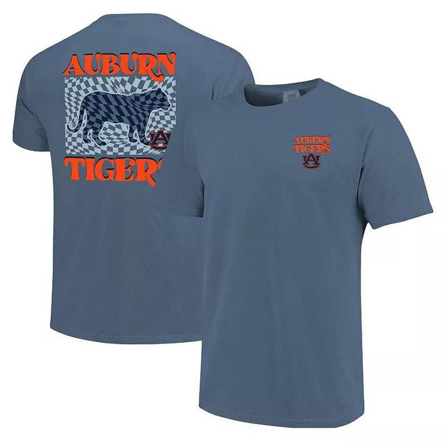 Womens Auburn Tigers Comfort Colors Checkered Mascot T-Shirt Blue Product Image