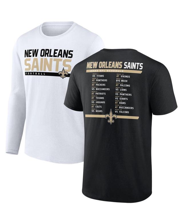 Mens Fanatics Branded /White New Orleans Saints Two-Pack 2023 Schedule T-Shirt Combo Set Product Image