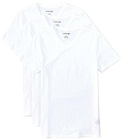 Lacoste Short-Sleeve V-Neck Cotton Tee  3 Product Image