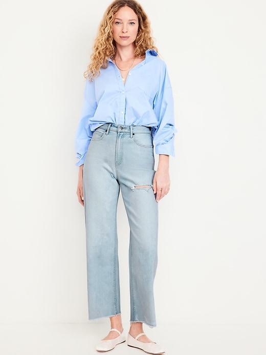 Extra High-Waisted Sky-Hi Wide-Leg Crop Jeans Product Image