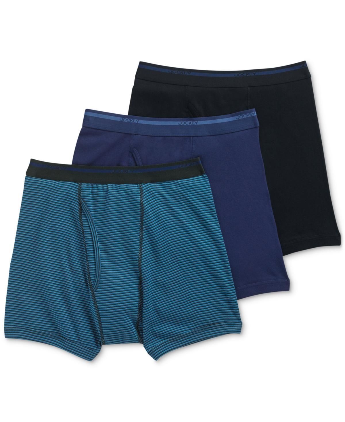 Mens Jockey Classic 3-pack Lightweight Boxer Briefs Black Product Image