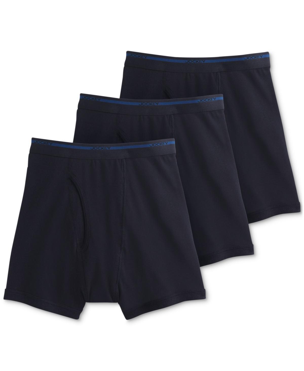 Mens Jockey Classic 3-pack Lightweight Boxer Briefs Black Product Image