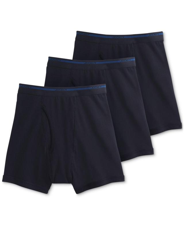 Mens Jockey Classic 3-pack Lightweight Boxer Briefs Black Product Image