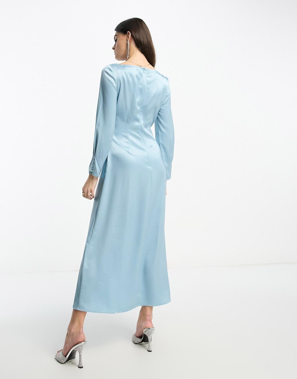 & Other Stories satin drape midaxi dress Product Image