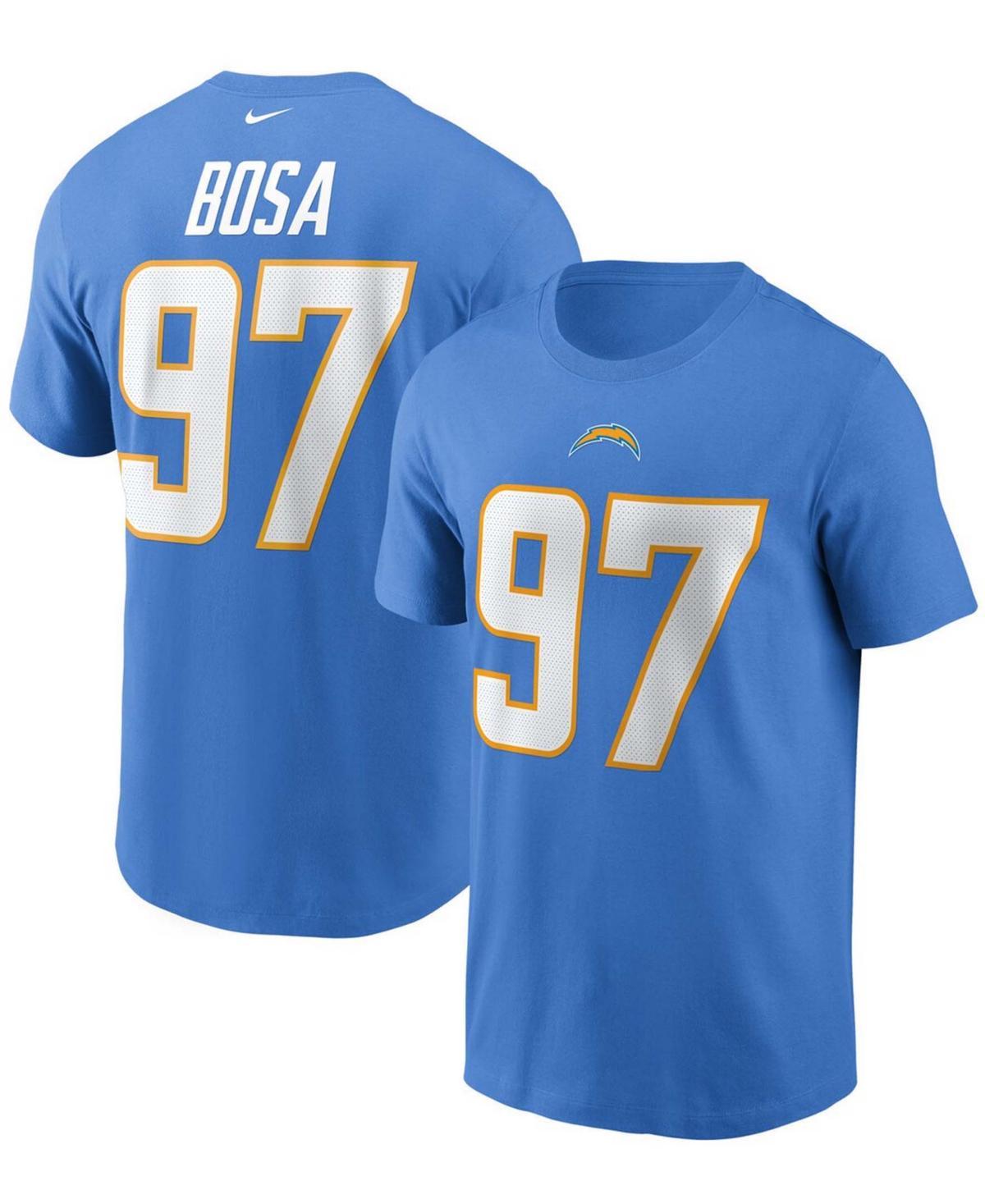 Mens Joey Bosa Powder Blue Los Angeles Chargers Name and Number T-shirt Product Image