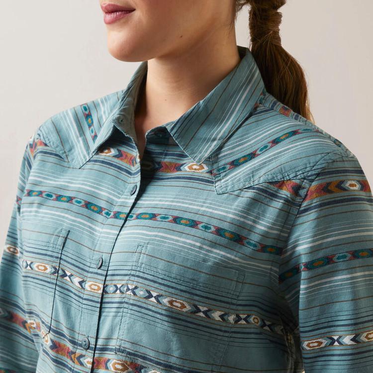 Ariat® Ladies L/S REAL Billie Jean Shirt - Gemstone Stripe Product Image