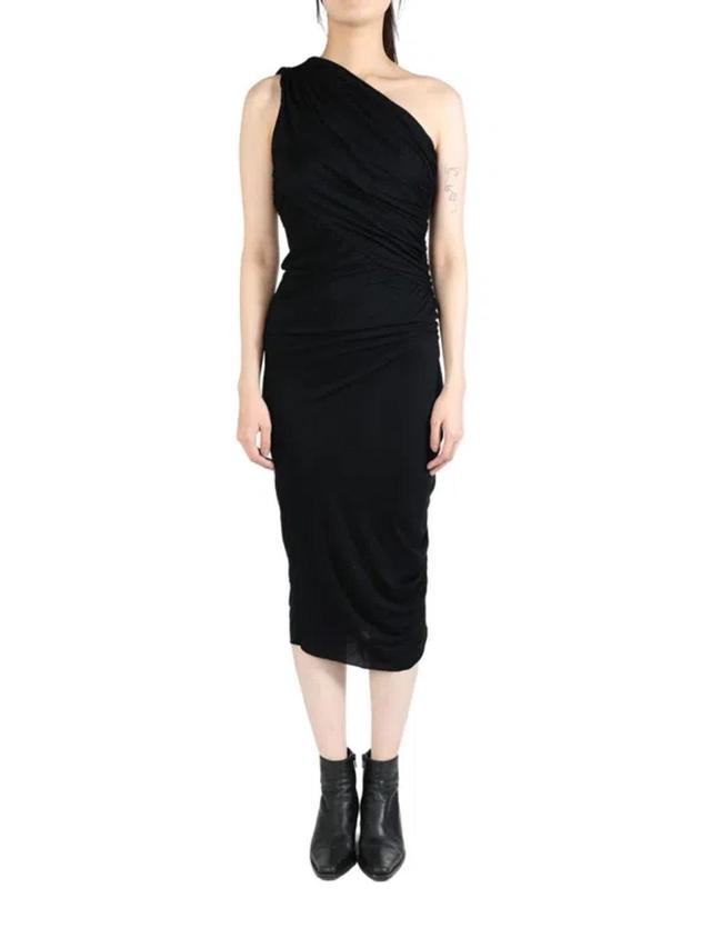 RICK OWENS Black Lido Midi Dress Product Image