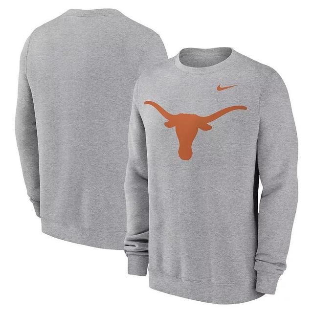 Mens Nike Heather Gray Texas Longhorns Primetime Evergreen Fleece Pullover Sweatshirt Product Image