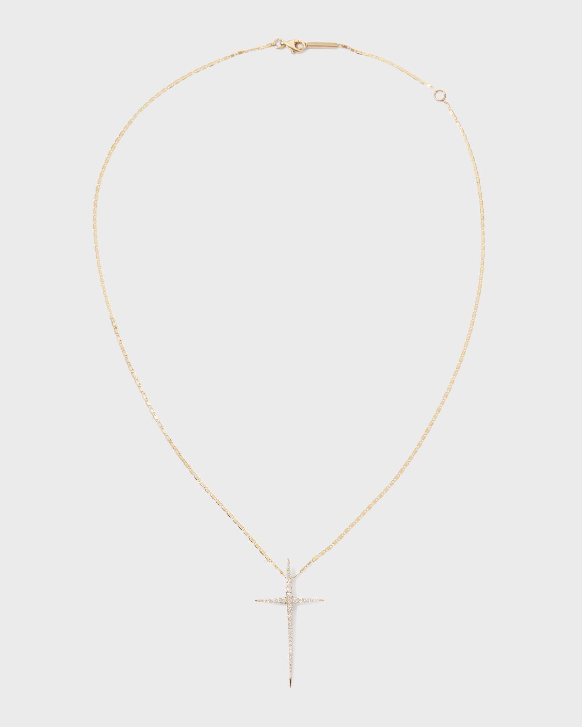 Lana Skinny Diamond Cross Pendant Necklace Product Image