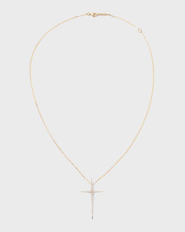 Lana Skinny Diamond Cross Pendant Necklace Product Image