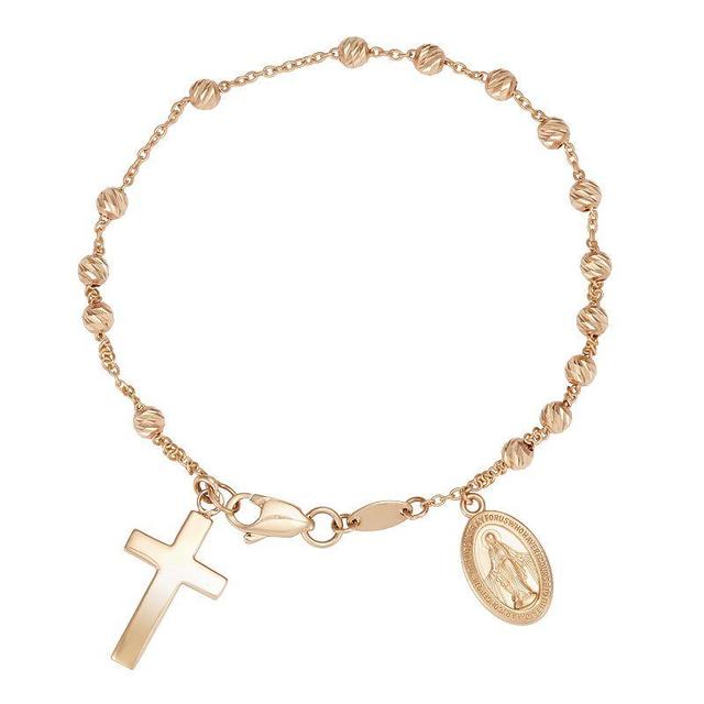 Kohl's 10k Gold Rosary Bracelet, Women's, Size: 7.25", Yellow - Size: 7.25" Product Image