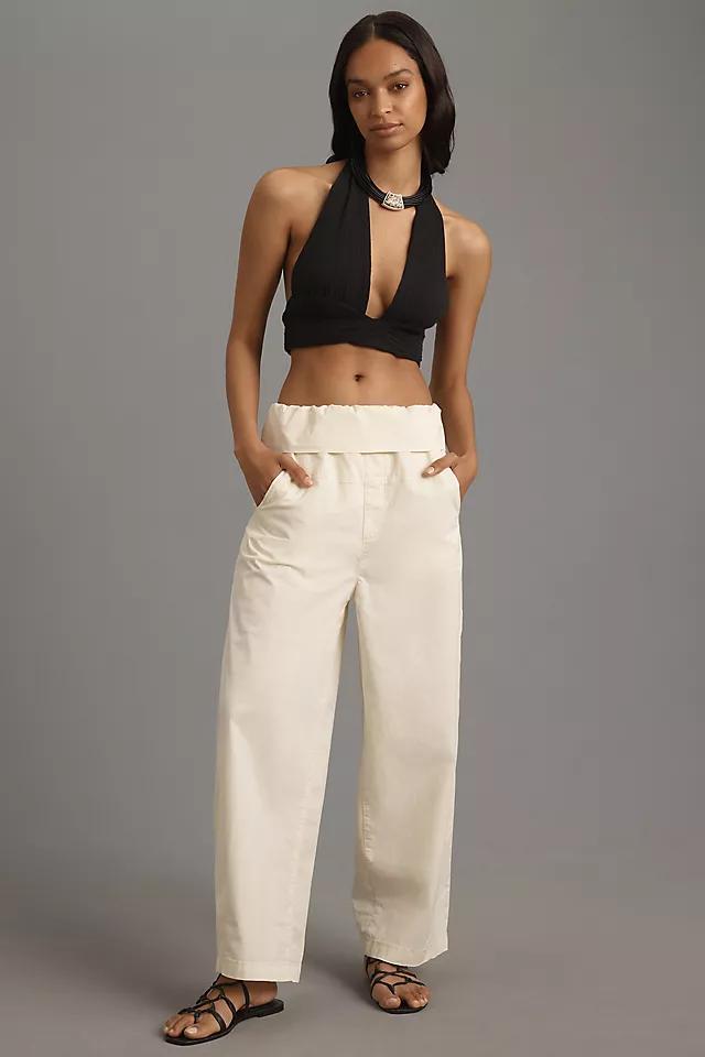 Pilcro Foldover Bowed Belted Wide-Leg Pants Product Image