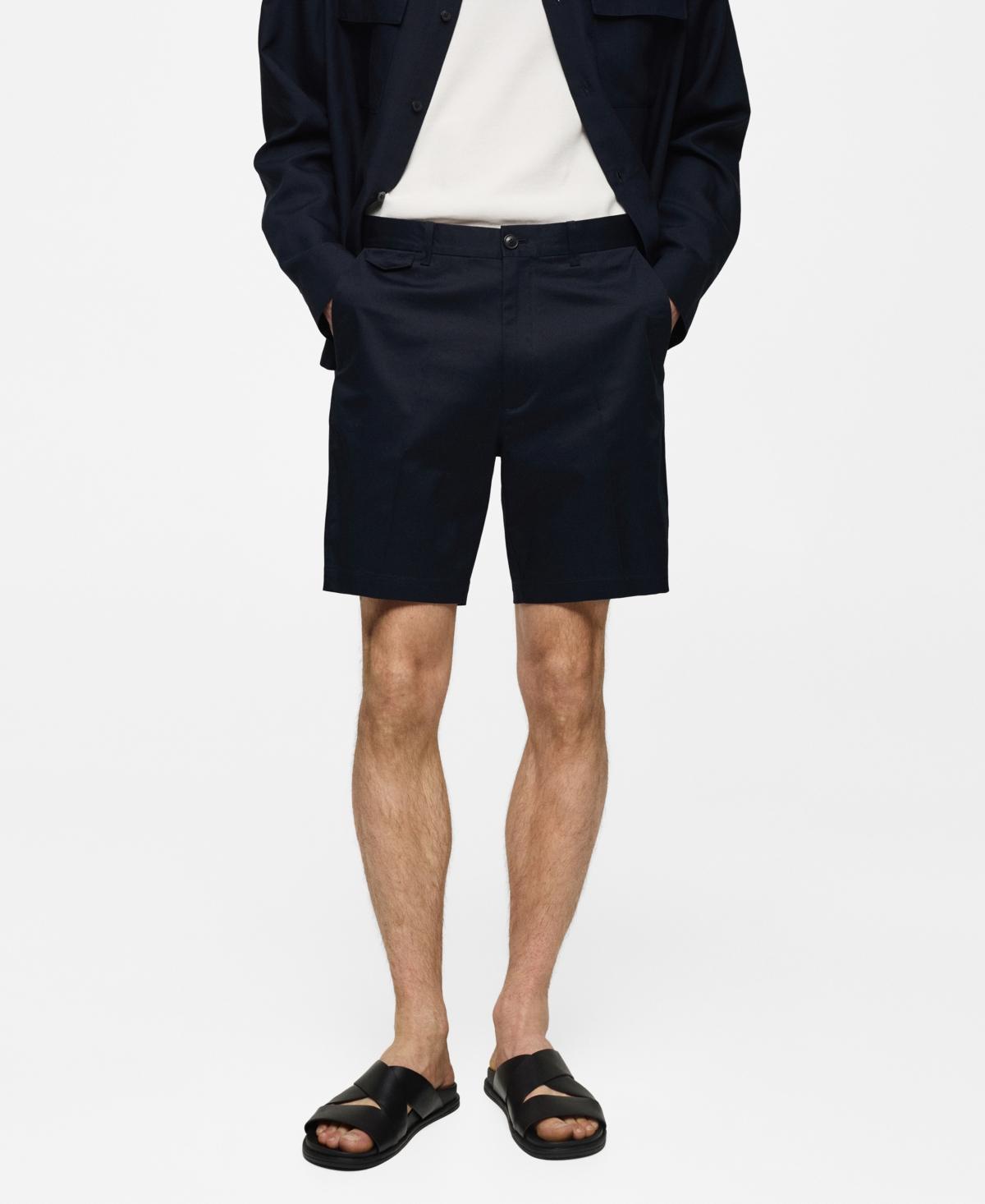 MANGO MAN - Slim fit cotton Bermuda shorts dark navyMen Product Image