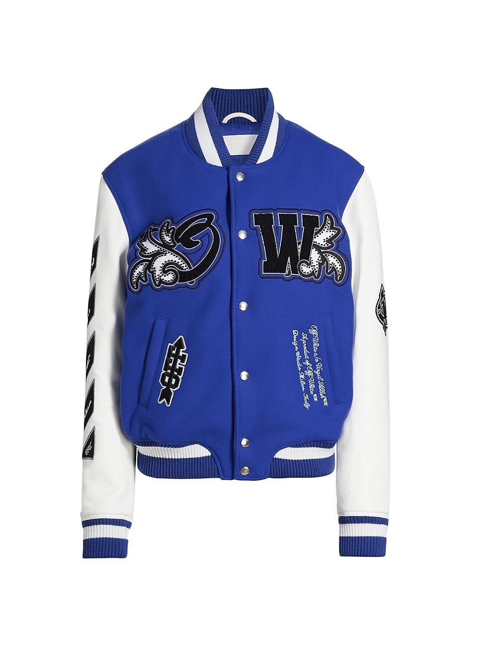 Womens Wo Royal Leather Varsity Jacket Product Image