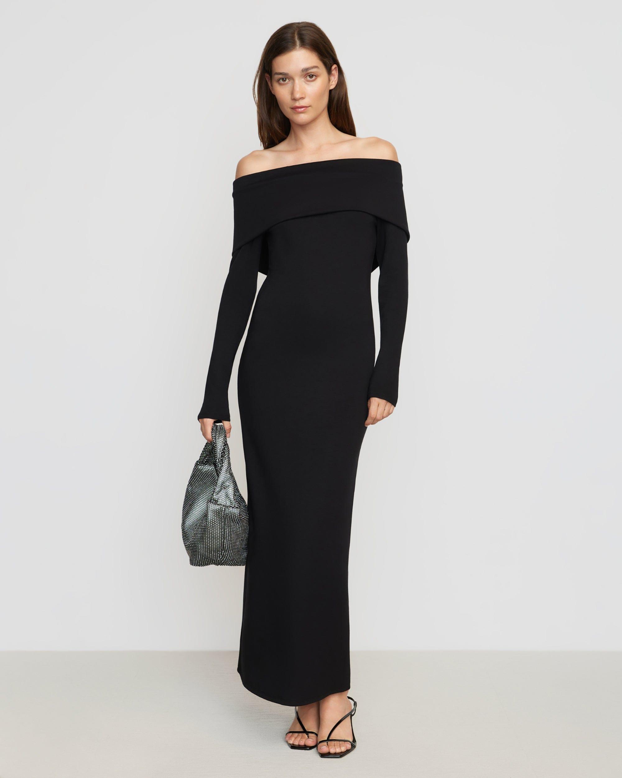 Morgan Split Foldover Jersey Dress Product Image