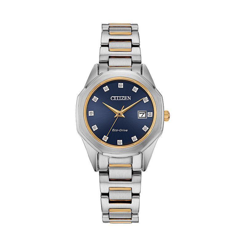 Citizen Eco-Drive Womens Corso Diamond Accent Two Tone Stainless Steel Watch - EW2584-53L Multicolor Product Image