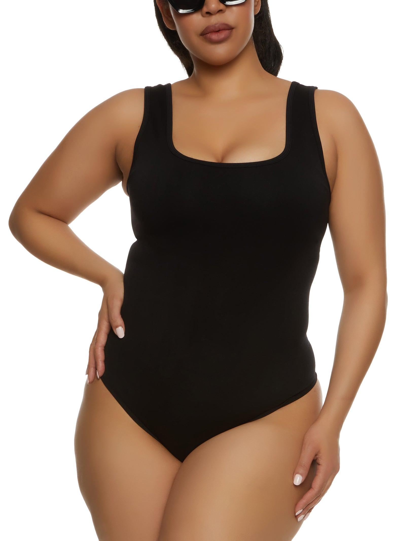 Womens Plus Size Seamless Square Neck Tank Bodysuit Product Image