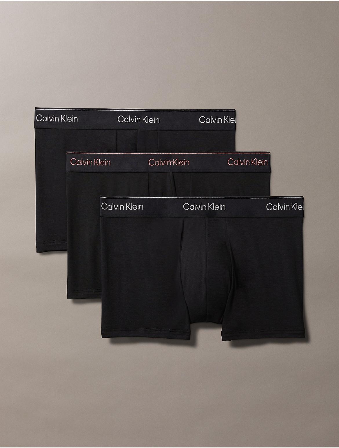 Calvin Klein Mens Modern Cotton Stretch 3-Pack Low Rise Trunk - Black - L Product Image