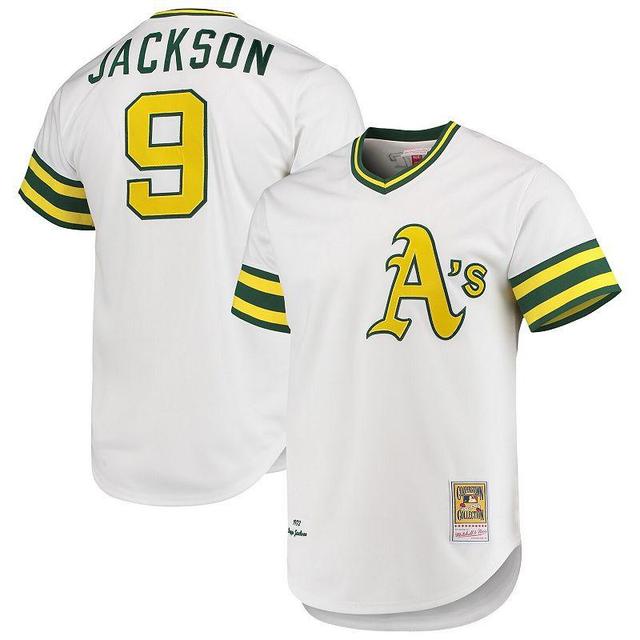 Mens Mitchell & Ness Reggie Jackson White Oakland Athletics 1972 Cooperstown Collection Authentic Jersey - White Product Image